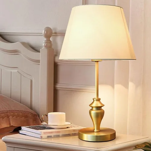 Vista 5 de Lámpara para escritorio, sala de estar, retro, totalmente de cobre, lámpara de noche para dormitorio, estudio en casa, lámpara de mesa de lectura