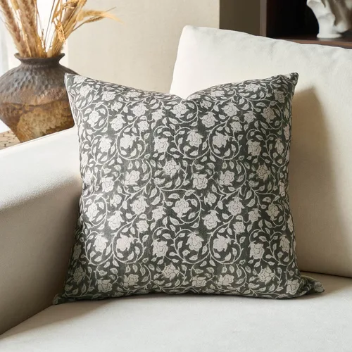 Vista 17 de DOMVITUS Fundas de almohada florales de 18 x 18 pulgadas, fundas de almohada para sofá, funda de almohada con estampado floral, fundas decorativas