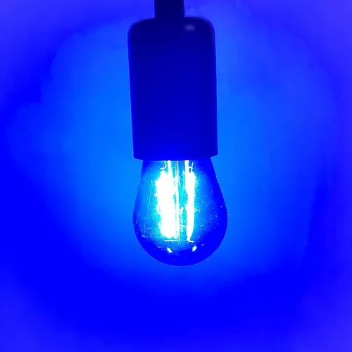 Vista 4 de Bombilla azul S14 de plástico de 2 W LED de repuesto para luces de cadena de luces interiores y exteriores, inastillable, base E26, filamento E26