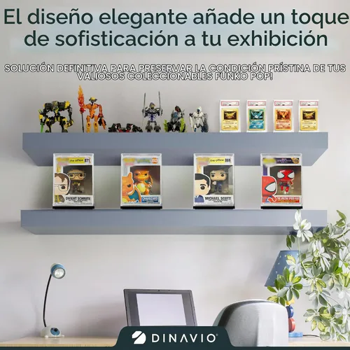 Vista 5 de Dinavio Crafthouse Funko Pop Protector – vitrina de acrílico – Diseño apilable resistente – Estuche de 0.157 in para figuras de vinilo de 4 pulgadas
