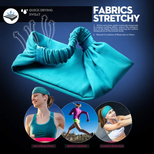 Vista 4 de Diademas de entrenamiento para mujeres, bandas deportivas para yoga, para fitness, elásticas, atléticas, antideslizantes, absorbentes, para hombres