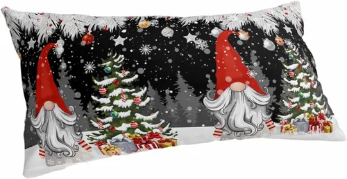 Vista 17 de Fundas de almohada de invierno con copos de nieve de tamaño estándar, 2 paquetes de fundas de almohada suaves para cama, fundas de almohada lumbar