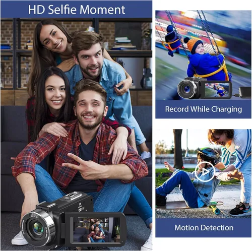 Vista 4 de Ultra 4K 80MP Camcorder Video Camera Vlogging Camera for YouTube IR Night Vision Camera 18X Digital Zoom 3.0 IPS Screen Video Recorder with 32GB SD