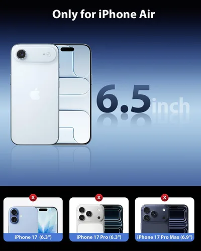 Vista 2 de Mkeke Protector de pantalla para iPhone Air, paquete de 3 unidades de vidrio templado [dureza 9H] [protección contra caídas de grado militar]