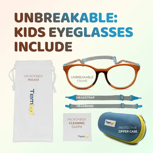 Vista 6 de Tempo Gafas irrompibles para niños - Gafas de moda flexibles para niños - 3011
