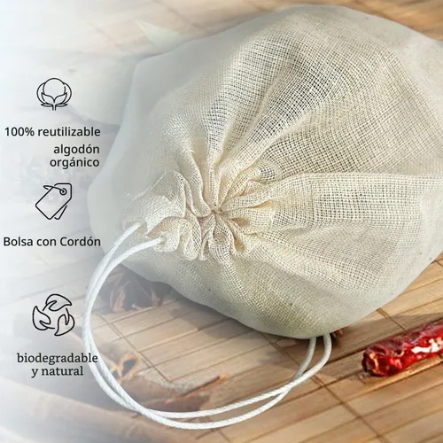 Vista 2 de MyLifeUNIT Bolsa de sopa, bolsa de malla de algodón para tamaño grande 10" x 12", juego de 4