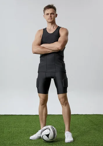 Vista 2 de Topeter Pantalones cortos acolchados de compresión para hombre, ropa interior protectora de baloncesto
