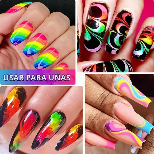Vista 3 de Polvo de pigmento de neón, 12 colores fluorescentes del arco iris, arte de uñas 3D, maquillaje de Halloween