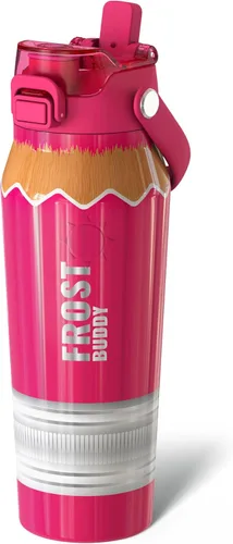 Vista 41 de Frost Buddy botella de agua aislada de 32 onzas con pajilla y tapa para beber Acero inoxidable a prueba de fugas 24 horas de frío Resistente