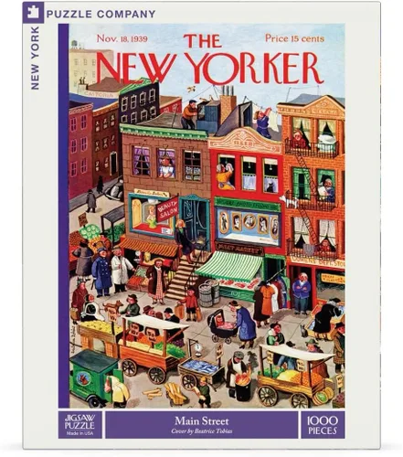 Vista 3 de New York Puzzle Company - New Yorker Main Street - Rompecabezas de 1000 piezas