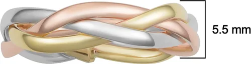 Vista 4 de Kooljewelry Anillo trenzado de oro tricolor de 14 k (0.217in)
