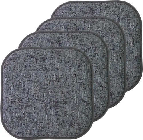 Vista 133 de Sweet Home Collection Cojines de espuma viscoelástica para silla, antideslizantes, diseño de panal de abeja, 16 x 16 pulgadas, paquete de 2