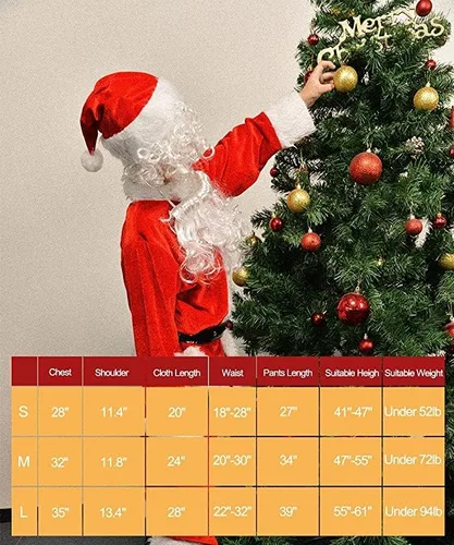 Vista 3 de Disfraz de Papá Noel para niños, 9 piezas, terciopelo de lujo, traje de Navidad para niños y niñas, vestido de fiesta de cosplay de Navidad