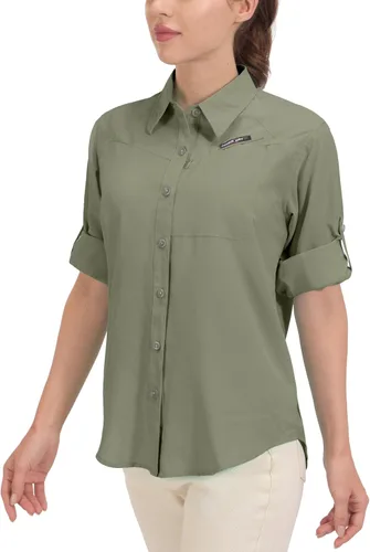 Vista 10 de Little Donkey Andy Camisa de manga larga transpirable con protección UV UPF 50 para mujer, de secado rápido, para pesca y senderismo