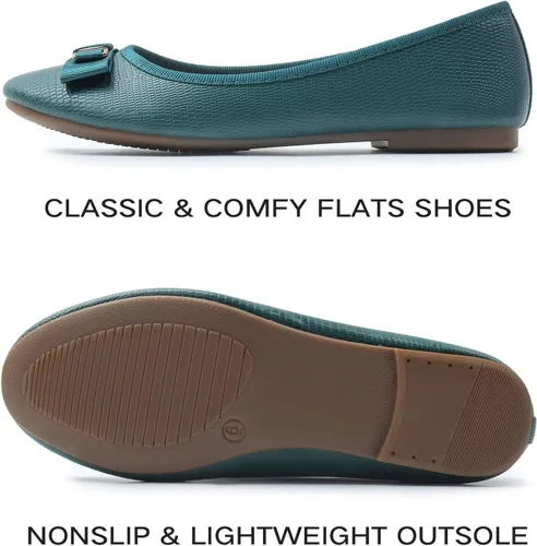 Vista 4 de Samilor Zapatos bajos y elegantes con lazo y puntera redonda para mujer, cómodos y sin cordones