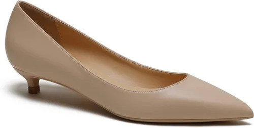 Vista 6 de MOOMMO Zapatos de tacón bajo de gatito para mujer, zapatos de vestir de satén con punta puntiaguda, zapatos de vestir de tacón bajo de 1 pulgada