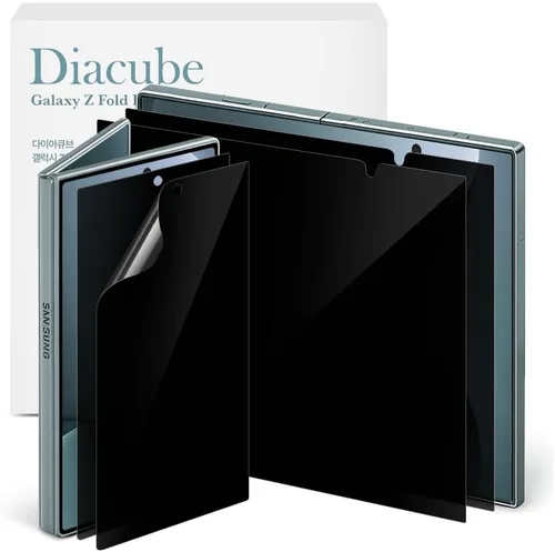 Vista 9 de [Paquete de 2+2] Protector de pantalla anti-espía para Samsung Galaxy Z Fold 3, 2 piezas en el interior + 2 piezas frontal flexible EPU película