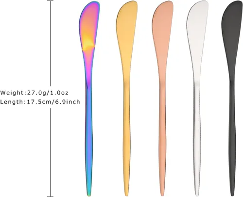 Vista 2 de Cuchillo esparcidor de 6 piezas, cuchillos esparcidores de queso de acero inoxidable para cocina, cuchillo de postre para aperitivo, mantequilla