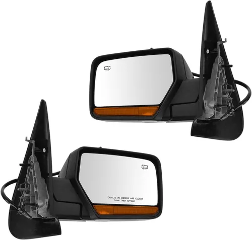 Vista 166 de TRQ Conjunto de 2 piezas de espejo lateral para conductor y pasajero, ajuste eléctrico, sin calefacción, sin memoria, color negro, compatible