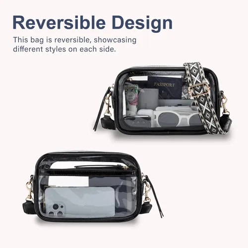 Vista 3 de Wuflyover Clear Purse for Women, Clear Bag for Stadium Events.