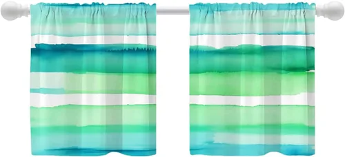 Vista 59 de Shrahala Orange Autumn Autumn Blackout Curtain Tiers, Fall Kitchen Valance Light Blocking Tier Drapes with Rod Pocket, 2 Pack 26 X 24 in