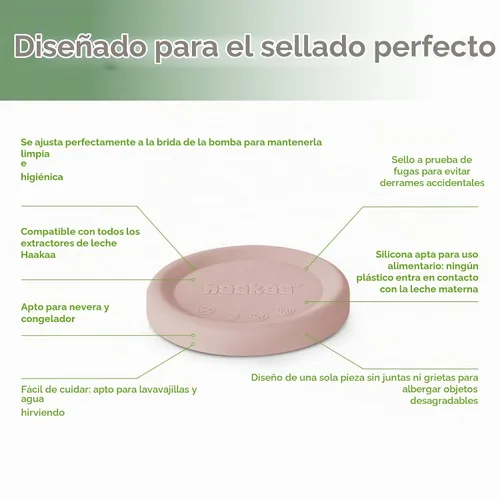 Vista 4 de haakaa - Tapa de extractor de leche de silicona (rubor), se adapta a todos