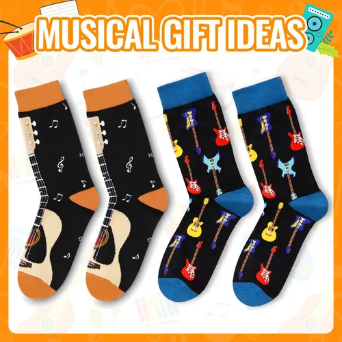 Vista 4 de Zmart Gifts for Lawyer & Guitar Lovers - Law Music Socks Men
