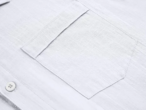 Vista 4 de Ryannology Guayabera - Camisas de lino de manga corta con botones para hombre, estilo casual, playa, campamento cubano, camisa mexicana para hombre