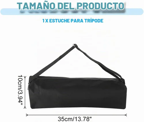 Vista 2 de PATIKIL Funda para trípode, bolsa de transporte acolchada de nailon negro con asas, 13.8 in