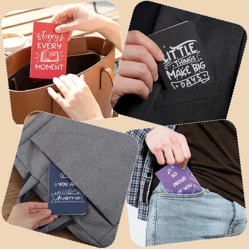 Vista 5 de BESARME A6 Pocket Notebook Inspirational Theme Colorful Covers Blank Pages Small Journal for Sketching Daily Planning Notes Travel Kids Students