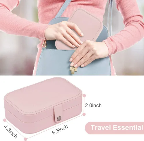 Vista 6 de Joyero Homchen de viaje, caja para guardar las joyas, para collares, pendientes, anillos y pulseras