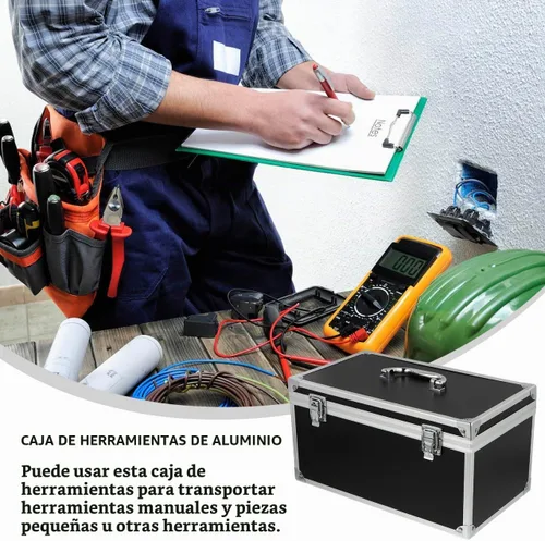Vista 5 de DOITOOL - Caja de herramientas portátil, estuche de almacenamiento duro con insertos de espuma, asa de transporte antideslizante, caja de piezas