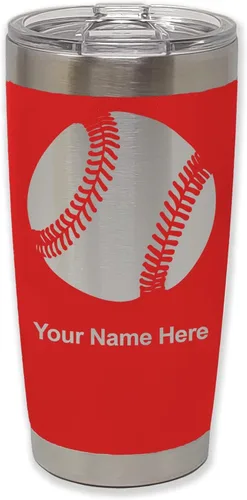 Vista 41 de LaserGram Vaso personalizado de 20 onzas, pelota de béisbol (verde camuflado)