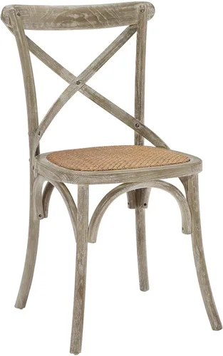 Vista 15 de Modway Gear - Silla de comedor de estilo rústico y moderno estilo granja, en madera de olmo y ratán, color negro