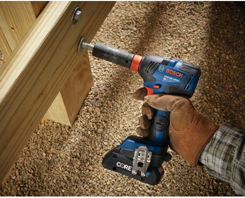 Vista 9 de Bosch GDX18V-1800B12 Kit de Destornillador/Llave de Impacto Dos en Uno de 18V de 1/4 Pulg. y 1/2 Pulg. para Brocas/Dados con Batería Estándar de 2 Ah
