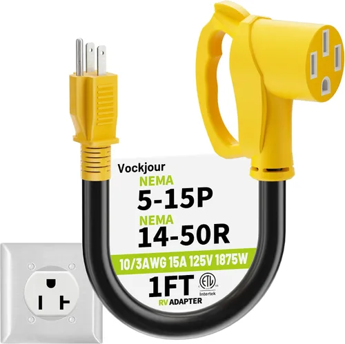 Vista 9 de Cable adaptador Vockjour de 50 amperios a 30 amperios RV de 12 pulgadas 14-50P a TT-30R