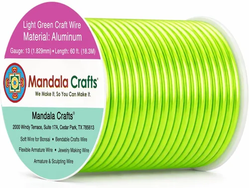 Vista 94 de Mandala Crafts - Alambre de aluminio anodizado de calibre 22 para hacer joyas - 137.2 m de alambre flexible surtido y coloreado - Doble para bonsái