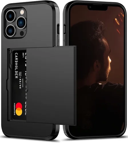 Vista 25 de Nvollnoe Funda para iPhone 11 con tarjetero resistente de protección de doble capa a prueba de golpes, ranura para tarjetas oculta, funda delgada