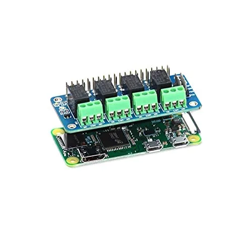 Vista 3 de Relé 4 Zero 3V 4 Channel Relay Shield para Raspberry Pi, Relé HAT Expansión Relay Board para Raspberry Pi 4B/3B+/3B/2B/B+/A+/Zero y Zero W Módulo
