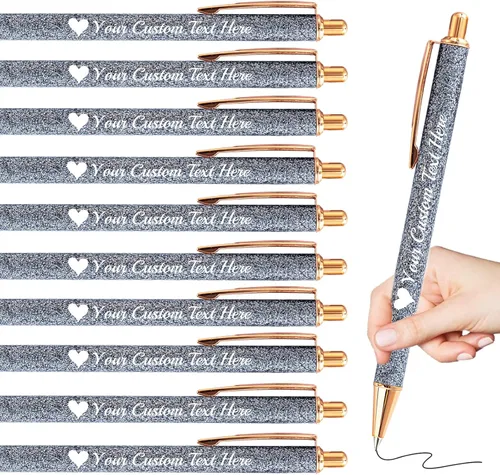 Vista 36 de Bolígrafos personalizados con purpurina con nombre a granel, 10 unidades, bolígrafos personalizados con punta de lápiz digital para mujeres y niñas