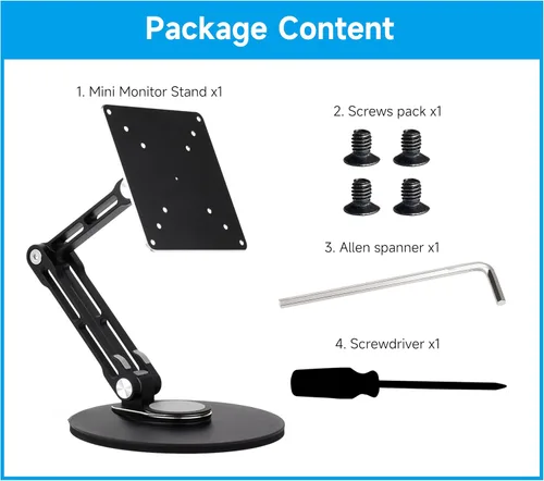 Vista 8 de VESA Soporte portátil para monitor, compatible con monitores de hasta 19 pulgadas, soporta agujeros de montaje VESA de 50 x 50/75 x 75/100 x 100