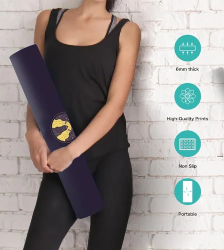 Vista 4 de Tapete de yoga antideslizante TPE, tapete de entrenamiento para hombres y mujeres, tapete de entrenamiento grueso con correa de transporte, tapetes