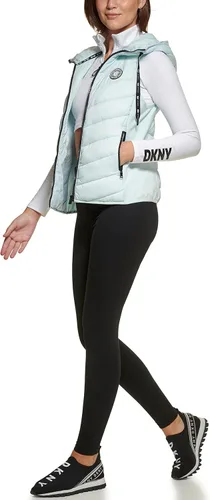 Vista 3 de DKNY Womens Logo Drawstring Puffer Vest