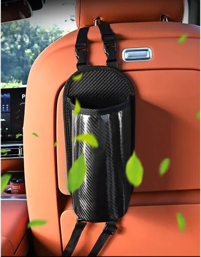 Vista 7 de Expansor grande para portavasos de automóvil, bolsa colgante de almacenamiento lateral del asiento, bolsa colgante de fibra Mertial para botellas