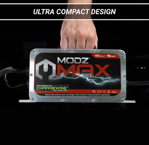 Vista 4 de Cargador de batería para carrito de golf MODZ® Max48 de 15 amperios, compatible con modelos Yamaha G19 - G22 de 48 voltios