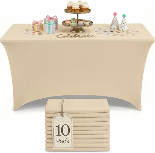 Vista 44 de Utopia Kitchen Mantel rectangular de spándex de 4 pies [1 unidad, negro] 200 GSM elástico, ajustado, lavable y resistente a las arrugas, cubierta