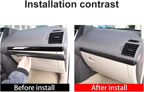Vista 2 de YIWANG Tira de plástico ABS para decoración del lado del pasajero, 2 piezas para Toyota Land Cruiser Prado FJ150 150 2010-2019 conducción a