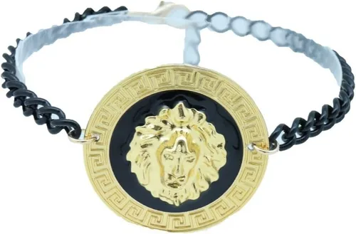 Vista 9 de Trendy Fashion Jewelry Pulsera de metal negro con cadena de botas occidentales para mujer, pulsera de tobillo grande león dorado para zapatos, Metal