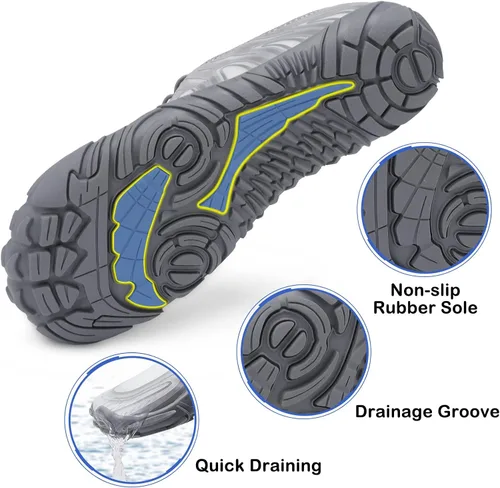 Vista 5 de Scurtain Unisex Mens Womens Athletic Hiking Water Shoes Quick Dry Barefoot Aqua Shoes Swim Shoes Beach Shoes with Drainage