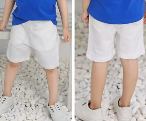 Vista 5 de Paquete de 2 pantalones cortos deportivos de punto de verano para niños y niñas, pantalones cortos suaves casuales para bebés